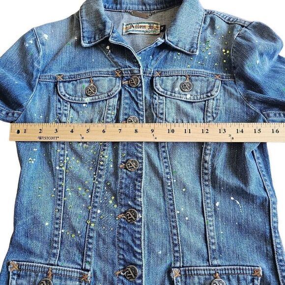 Allen B. Schwartz vintage womens Sz M rare Rhinestone jean jacket - Picture 5 of 8
